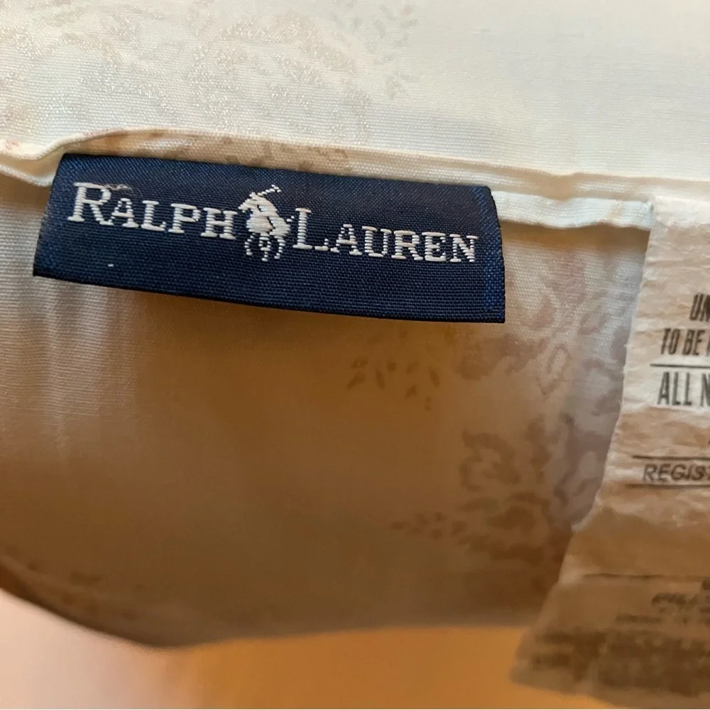 2 Ralph Lauren Polyester Fill Bed Pillow Cotton Cover White USA Made 20 X 28